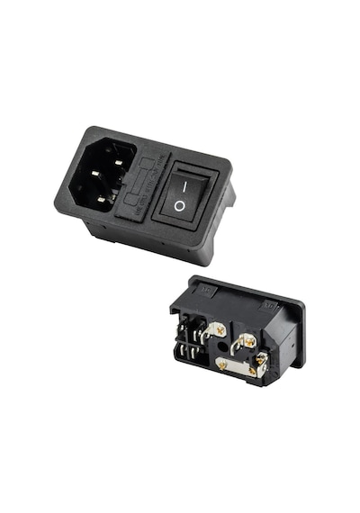 Powermaster Ic-214a-s C14 Power Soket Erkek Anahtarlı+fuseli Kulaksız Ul Sertifikalı-179394
