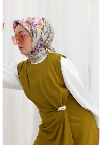 Silk Home Twill İpek Eşarp 11457-08 Gri, Gümüş, Leylak, Turuncu