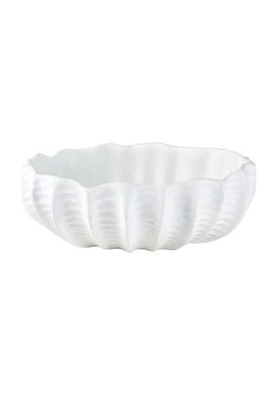 47th & Main Kıyı Kabuklu Kase Masa İçin Ev Dekoru, 9" U X 7" G X 3.25" Y, Mat Beyaz