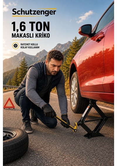 1.6 Ton Araç Krikosu Katlanır Pratik Cırcır Kollu Araba Kaldırma Krikosu Ps-6121