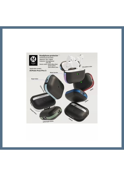 Buradabulabilirsin Movenchy Apple Uyumlu AirPods Pro 2 2.nesil Mo-a8 Armor Kılıf - Rainbow Bbz