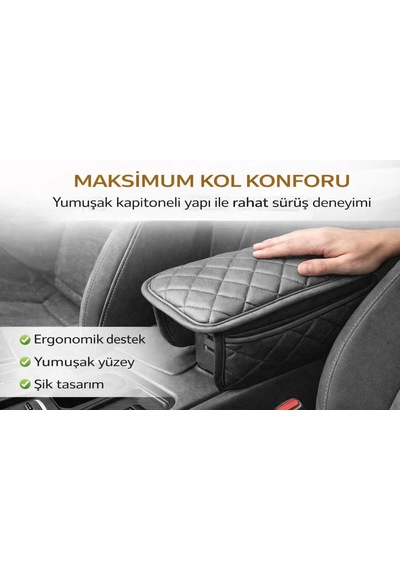 Tata Manza Kapitoneli Araç Kolçak Kol Dayama Minderi Siyah Fs