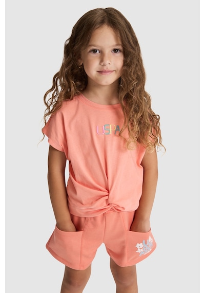 U.s. Polo Assn. Kız Çocuk Mercan Tişört 50325634-vr204 Coral