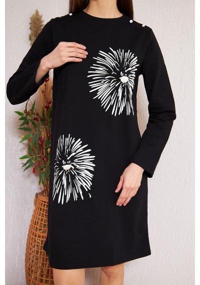 Darlin Moda Siyah Düğme Detaylı Tunik DM60346 Siyah