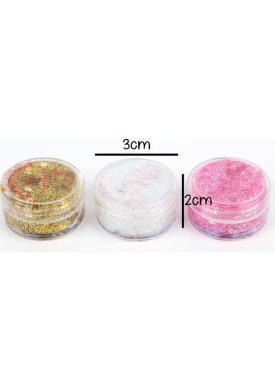 Altın Pembe Beyaz Glitter Simli Kız Çocuk Jel Far Diğer