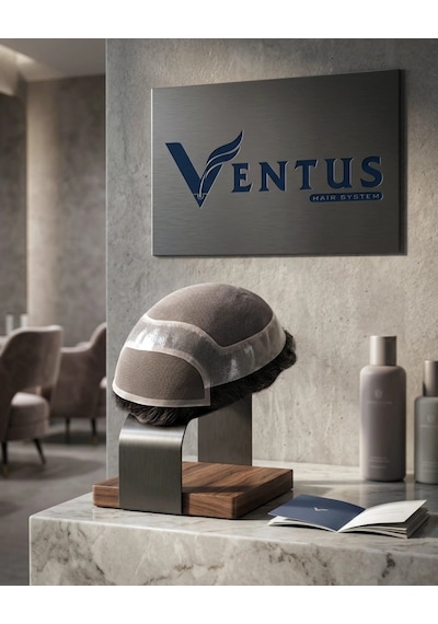 8x10 İnç 1b Doğal Siyah %10 Beyaz - Ventus Ancora Erkek Protez Saç Her Yöne Taranabilir İnce Telli %110 Yoğunluk