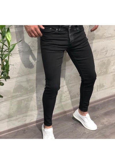 Skınny Erkek Jeans Pantolon Siyah