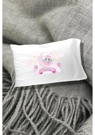 Pembe Fil Pamuklu 30x45 cm Yastık Kılıfı