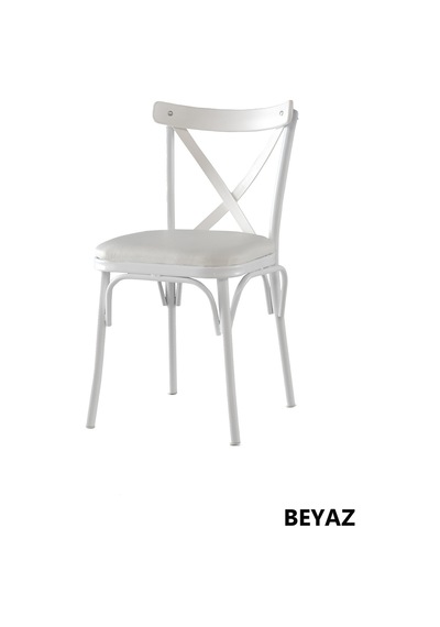 Sweethomemasasandaly Sabit 70X120 Masa Beyaz 4 Adet Çapraz Sandalyetakım