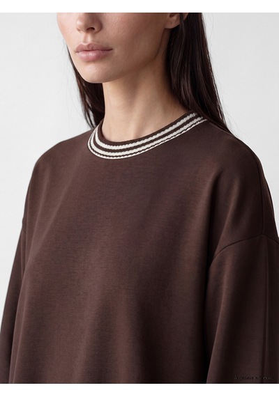 Lcw Everyday Kahverengi Oversize Soft Touch Kadın Sweatshirt Tunik