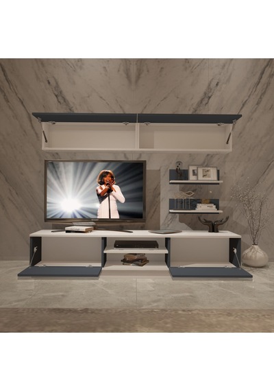 Decoraktiv Eko 5b Mdf Dvd Tv Ünitesi Tv Sehpası - Beyaz Antrasit Beyaz - Antrasit Decoraktiv Eko 5b Mdf Dvd Tv Ünitesi Tv Sehpası - Beyaz Antrasit Beyaz - Antrasit