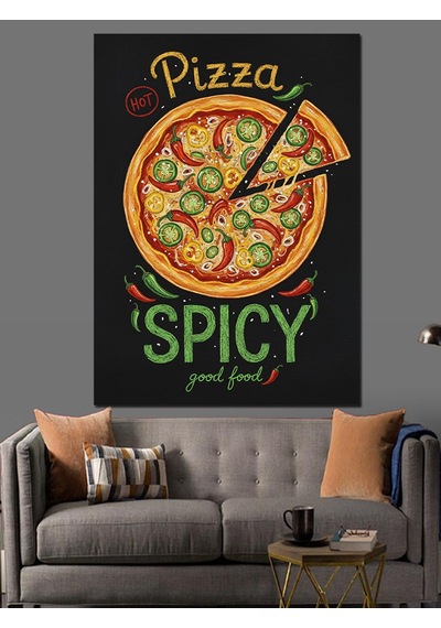 "acı Soslu" Pizza Posteri Dekoratif Kanvas - Mdf Ahşap Tablo