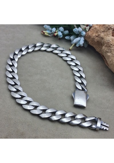 925 Ayar Gümüş Özel Kutu Kilitli Gurmet Model Erkek Bileklik 8.75 Mm