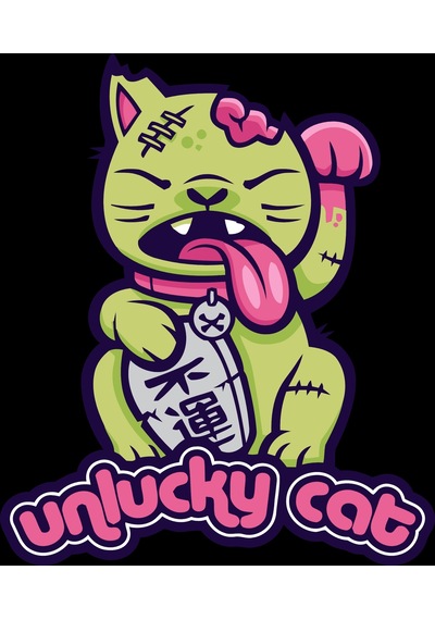 Unlucky Cat Şanssız Kedi 10x10 Cmrenkli Sticker