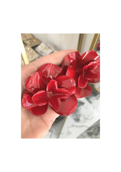 Linalya Jewelry Gül Model Küpe Kırmızı 50706646