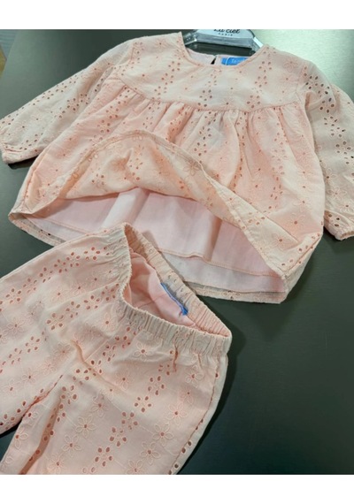 Fistolu Içi Astarlı Kız Alt-üst Set Oversize Beli Lastikli 2-7 Yaş Turuncu