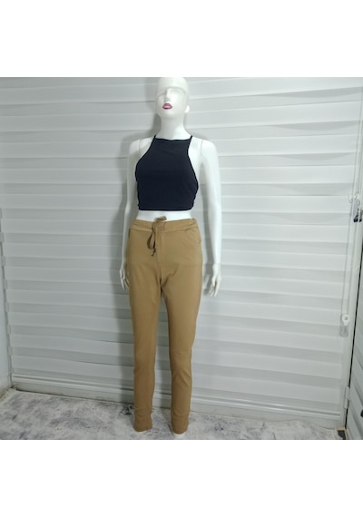 Bohem Stil İtalyan Likralı Skinny Pantolon-8935 Camel
