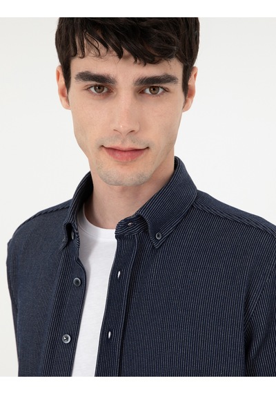 Pierre Cardin Erkek Lacivert Gömlek Desenli 50293947-vr033 Lacivert