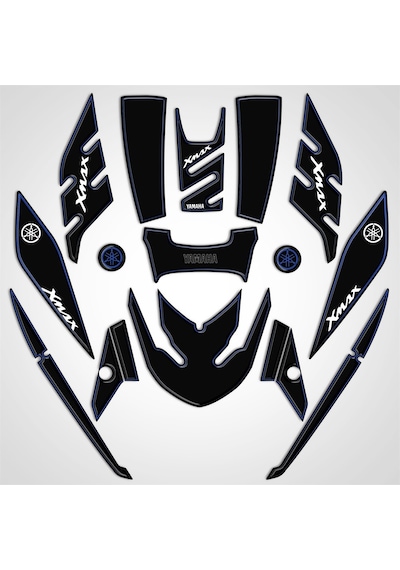 Yamaha Xmax 2014-2017 Full Body Kit Sticker Pad Siyah Mavi