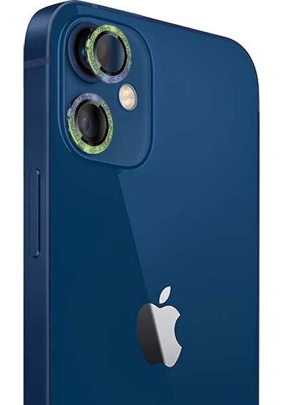 BİNANO Apple Uyumlu iPhone 12 DIAMOND KARIŞIK YEŞİL CAMERA KORU