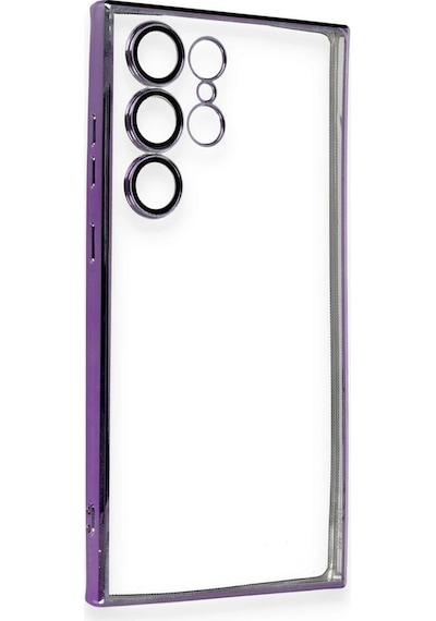 Newface Samsung Galaxy Uyumlu S23 Ultra Kılıf Razer Lensli Silikon Semeglbl - 92 - Mor