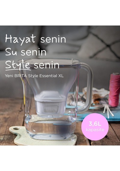 Brıta Style Essential Xl 1 X Maxtra Pro Pure Performance Filtreli Su Arıtma Sürahisi Kum Beji 3,6l Diğer