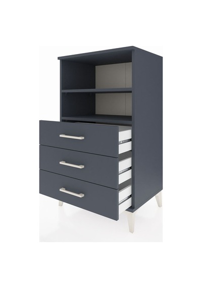 Hyperion Komodin 2 Raflı 3 Çekmeceli 60x44x106 Antrasit-antrasit Antrasit