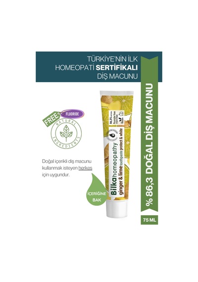 Bilka Homeopathy Florürsüz Ginger & Lime Diş Macunu 75 ML