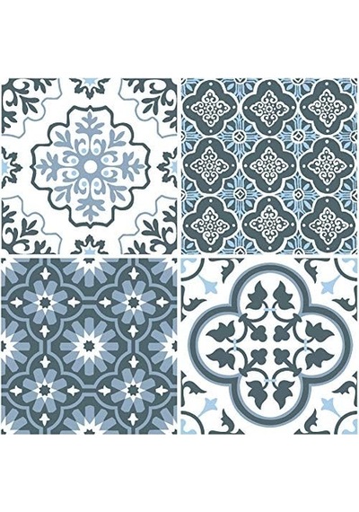 Floorpops Wallpops Fp2951 Leyton Peel & Stick Floor Tiles Yer Karosu, Mavi