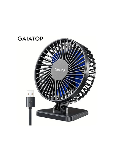 Zhanglei001 Gaıatop Kompakt Masaüstü Fanı Siyah Ve Mavi 3 Rüzgar Hızı Sessiz Taşınabilir Mini Fan Ofis Yatak Odası Seyahat Açık Hava