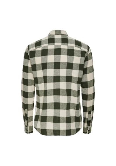 Only & Sons Onsgudmund Ls Checked Shirt Noos Erkek Yeşil Uk Gömlek - 22007112 haki