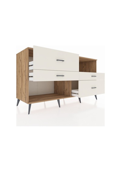 Kronos Konsol Tek Raflı 4 Çekmeceli 176x59x99 Çam-aytaşı Çam-aytaşı