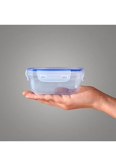 Lock&fresh 3 Parça Kare Saklama Kabı Seti - Silikon Contalı, Hava Geçirmez, 500 Ml, 900 Ml, 1500 Ml, Modüler Ve İstiflenebilir Tasarım, Gıdalar İçin Uzun Süre Tazelik