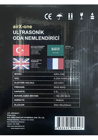 Medikaltec Aırx-one Oda Nemlendirici 2,5 Litre