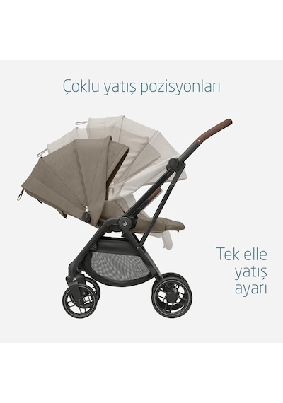 Maxi-Cosi Leona2 Çift Yönlü Uzatılabilir Sırt Desteği Tam Yatabilir Seyahat Sistem Olabilen Bebek Arabası Twillic Truffle