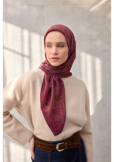 Silk Home Viskon Velora Eşarp Dört Mevsim Karma Desen Vişne 90x90 Çok Renkli