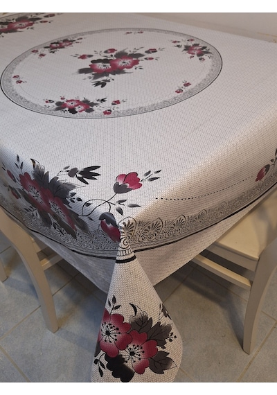 Dora Pano Elyaf Tabanlı Pvc Muşamba - Desenli Silinebilir 140 X 140 Hazır Masa Örtüsü Siyah