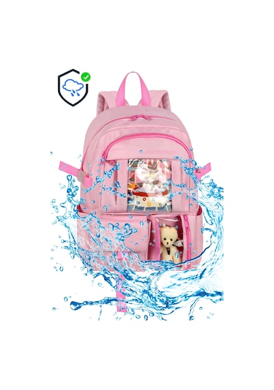 Waddell Kore Kawaii Tarzı Okul Sırt Çantası, Termal Beslenme Çantası Ve Kalemlik Pembe 26700