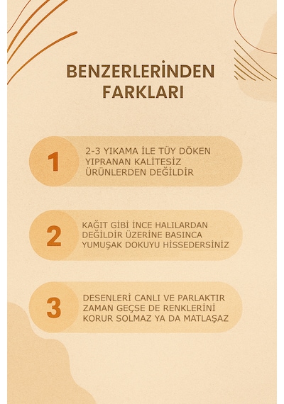 Renkli Halı Salon Halısı Makinede Yıkanabilir Kaymaz Taban Halı Krem Çok Renkli