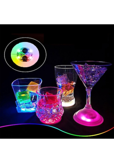 Işıklı Yapışkanlı Bardak Altı Aparatı Ledli 3 Fonksiyonlu 6 Tdrtr