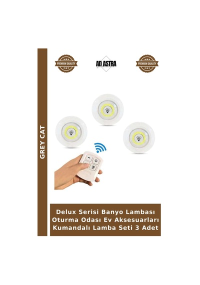 Delux Serisi Banyo Lambası Oturma Odası Ev Aksesuarları Kumandalı Lamba Seti 3 Adet Çok Renkli