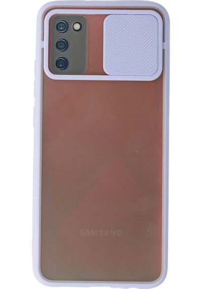 Ilkeshop Newface Samsung Galaxy Uyumlu A02s Kılıf Palm Buzlu Kamera Sürgülü Silikon - Lila