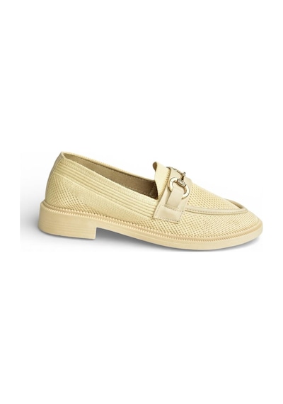 Fox Shoes Y330722104 Bej Triko Kumaş Toka Detaylı Günlük Kadın Ayakkabı Bej