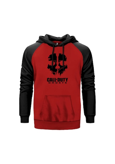 Call Of Black Ghosts Kırmızı Renk Reglan Kol Sweatshirt Kırmızı