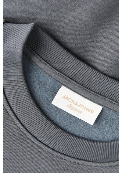 Jack & Jones Jorlogo Erkek Bisiklet Yaka Logolu Sweatshirt Rahat Günlük Antrasit