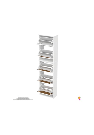 Modilayn Verve Asma Kapı Önü 52x194x26 Cm Lik 3 Düşer Kapak 10 Göz Bölmeli Ayakkabılık Ceviz - Beyaz Modilayn Verve Asma Kapı Önü 52x194x26 Cm Lik 3 Düşer Kapak 10 Göz Bölmeli Ayakkabılık Ceviz - Beyaz