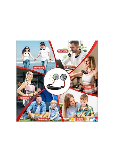 Boyunluk Fan Şarjlı Vantilatör Boyun Fanı Serinletici Mini Vantilatör