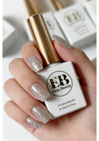 Gümüş Rengi Simli Kalıcı Oje - Nail Art Oje - Tpo İçermez - Glıtter Gel Polısh G4 59-g4