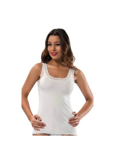 Saklımoda Erdem Bayan Dantelli Atlet 2232 Ekru