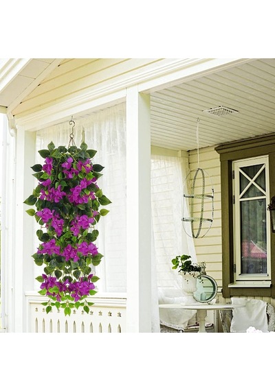 Yapay Çiçek Mor Begonvil Çiçeği 9 Dallı 100cm Sarkan Çiçek